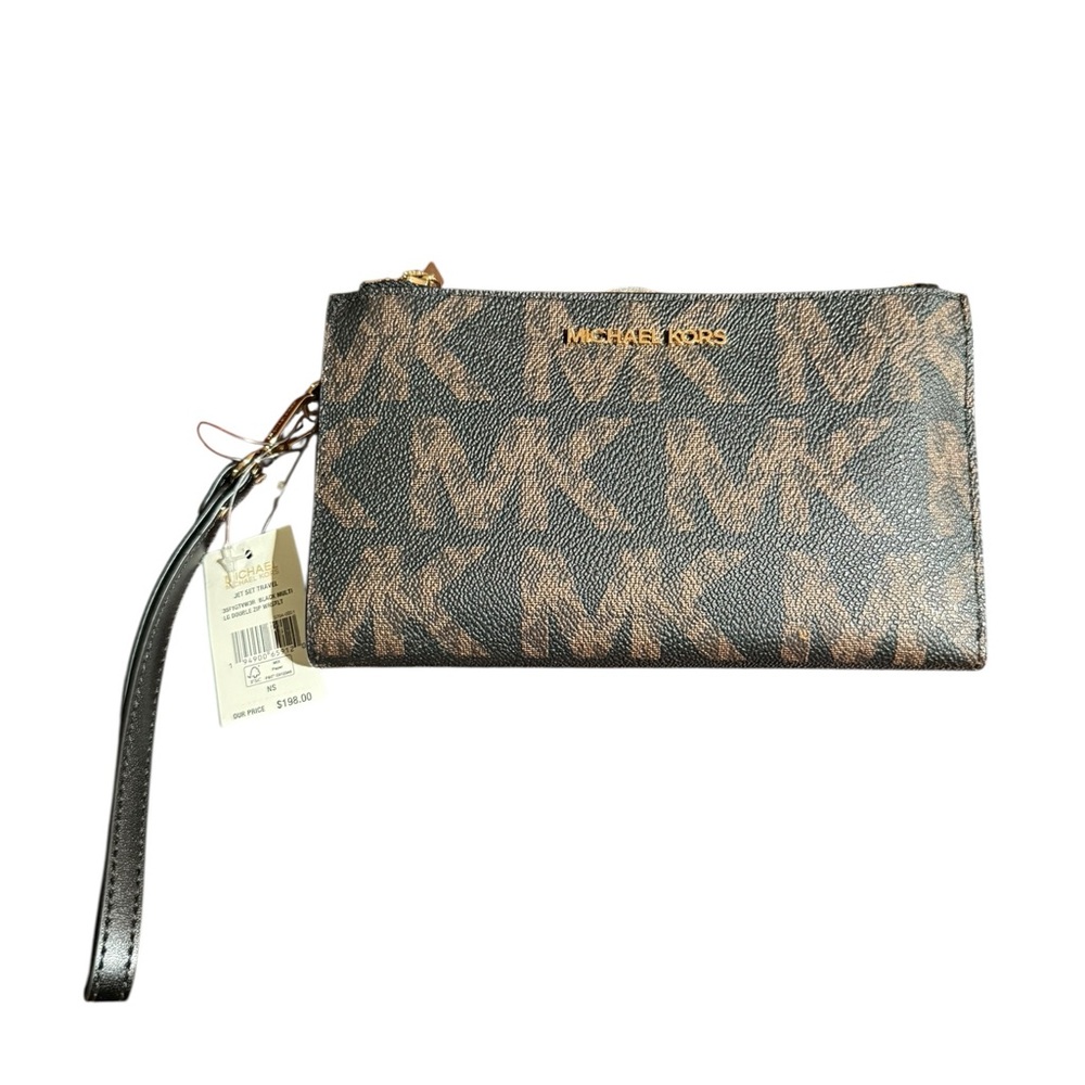 Michael Kors Signature Brown and Black Pouch